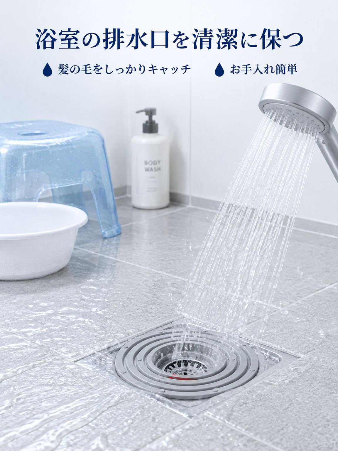 防臭・防虫用排水管向け大口径シリコンカバー