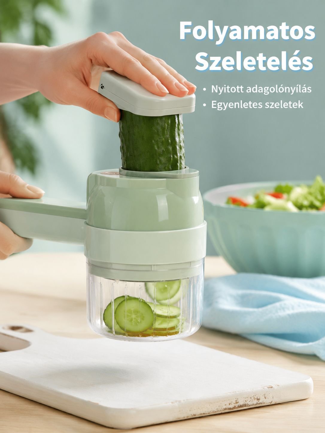 Multifunkcionális otthoni elektromos kézi szeletelő és aprítógép