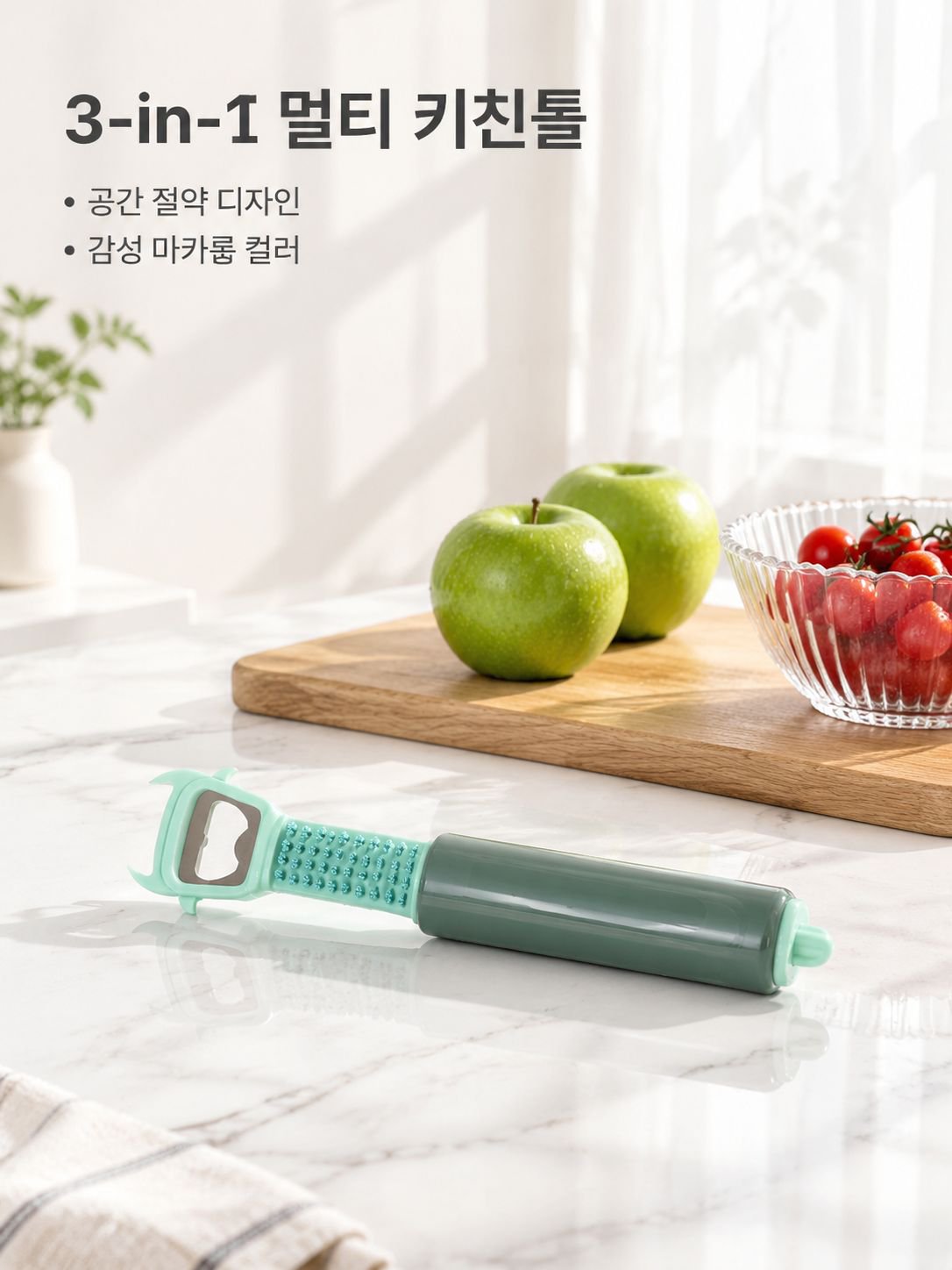 다기능 긴 손잡이 필러 겸 병따개