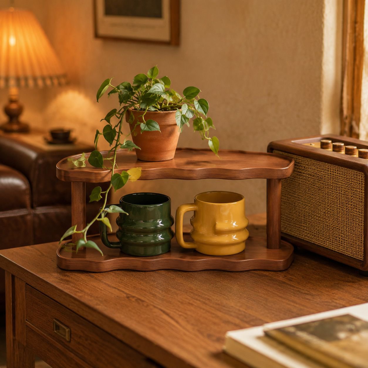 Eco-friendly Multi-tier Cup Storage Rack for Desk