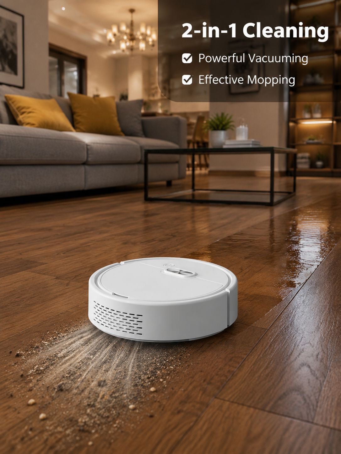 Smart home vacuum and mop robot