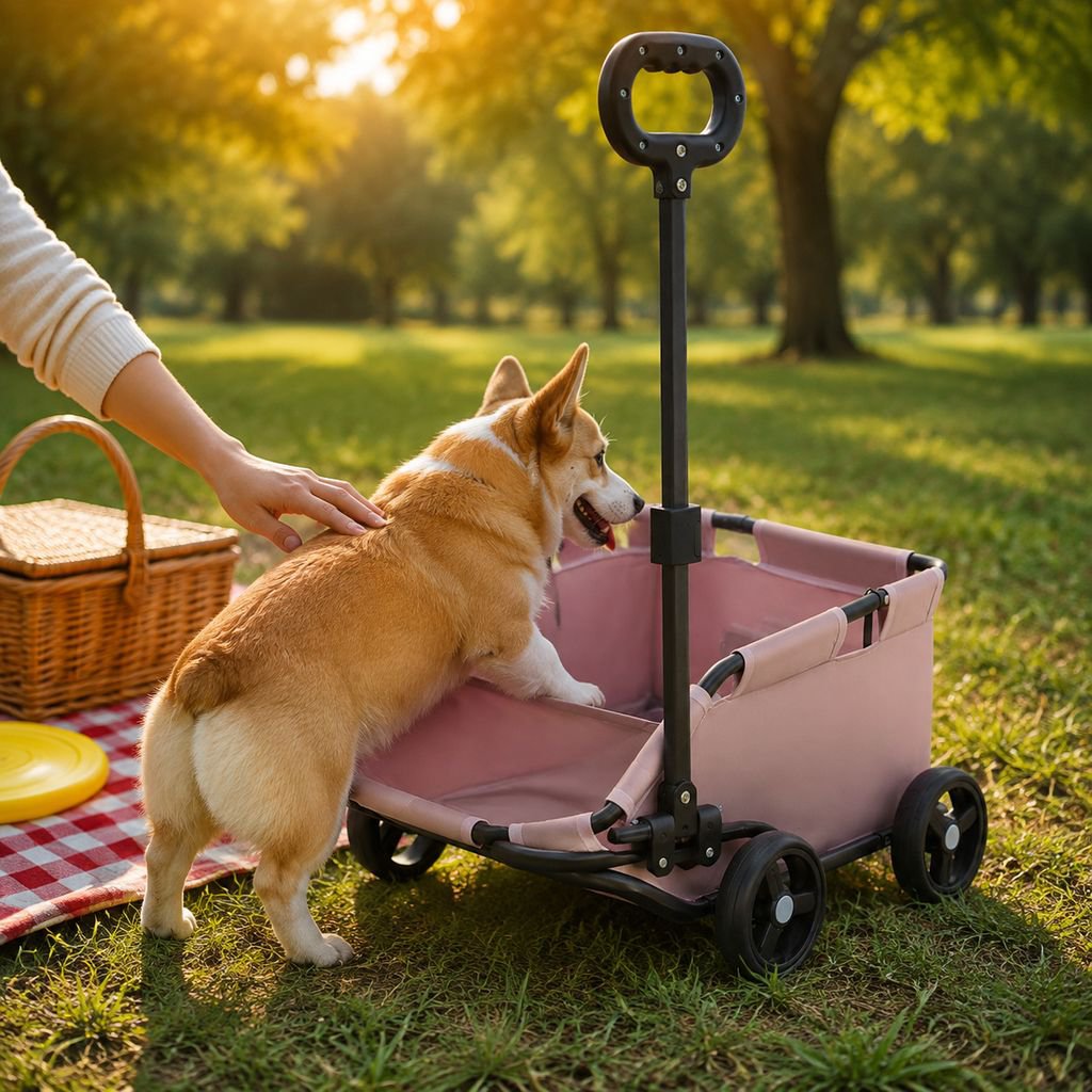 Kleiner Haustier-Kinderwagen für Hunde und Katzen, Teddy-Baby-Kinderwagen für die Reise, leichter fa