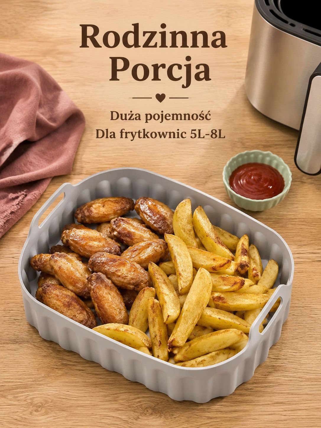 Silikonowa taca do pieczenia do frytkownicy powietrznej