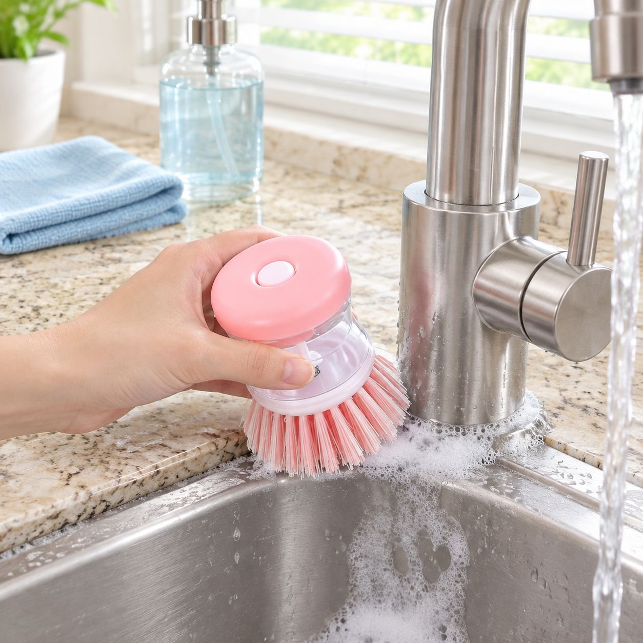 Durable plastic cleaning tool for household chores
