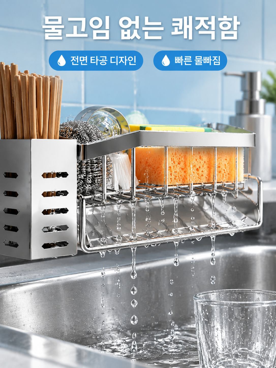 주방 싱크대 정리용 랙