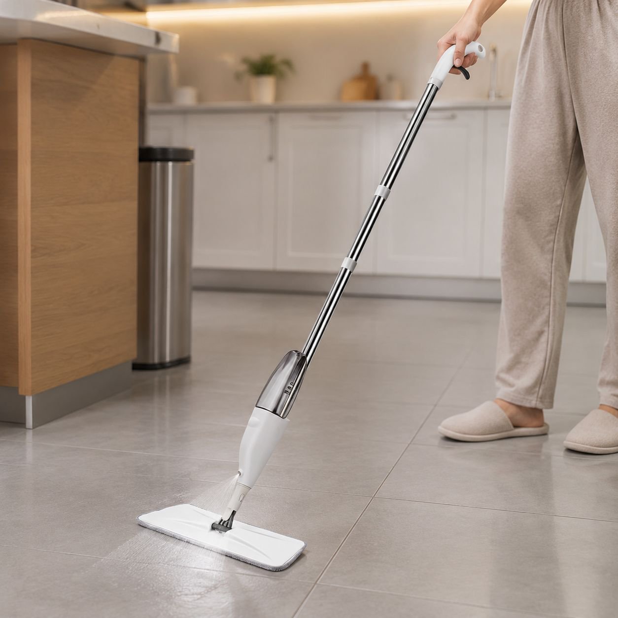 Thickened Hands-Free Spray Flat Mop, Suitable for Wet and Dry Use