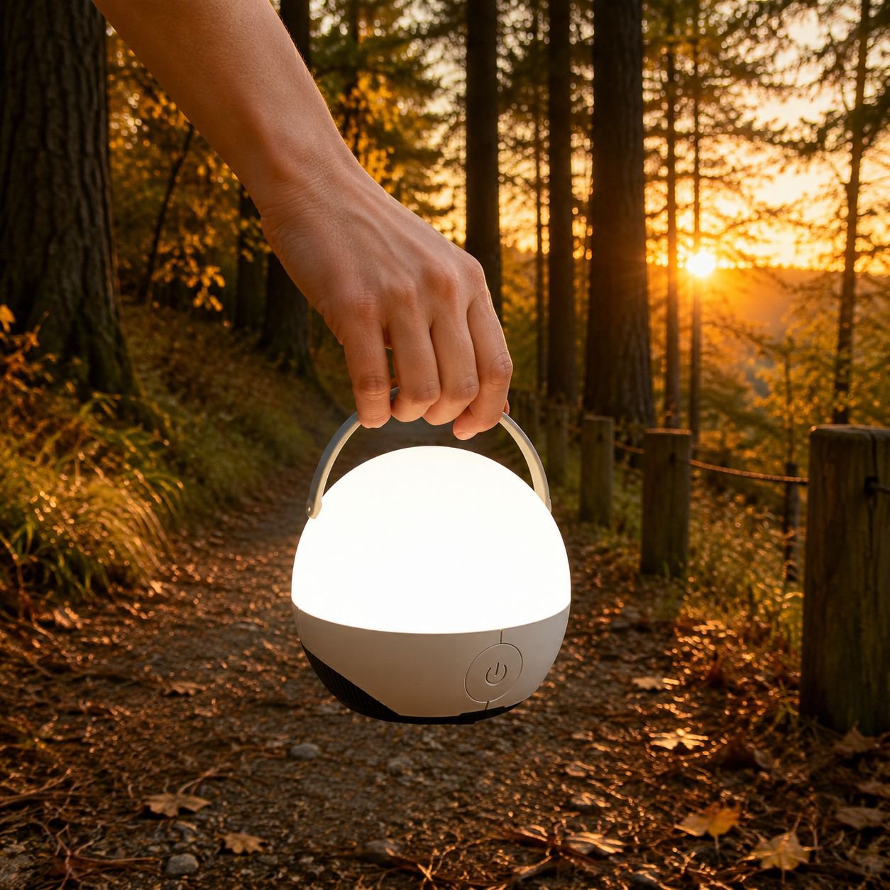 Linterna LED para camping de 7 colores, brillo ajustable, recargable y portátil, B