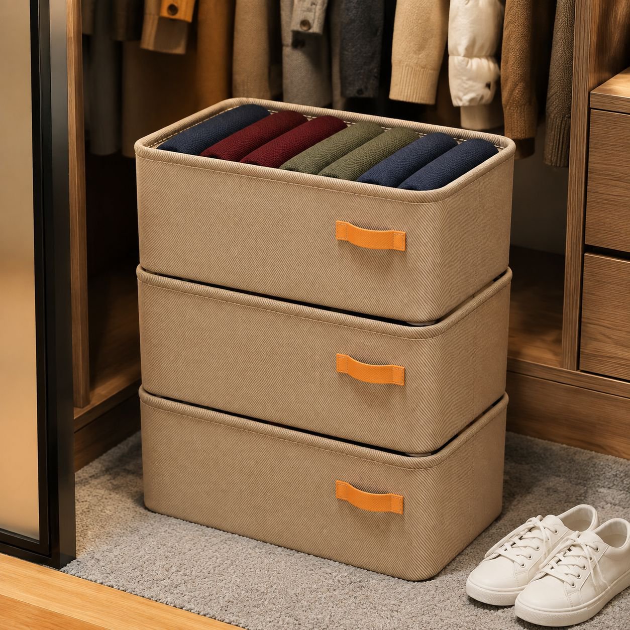 Reinforced Steel Frame Large Clothes Organizer Storage Box