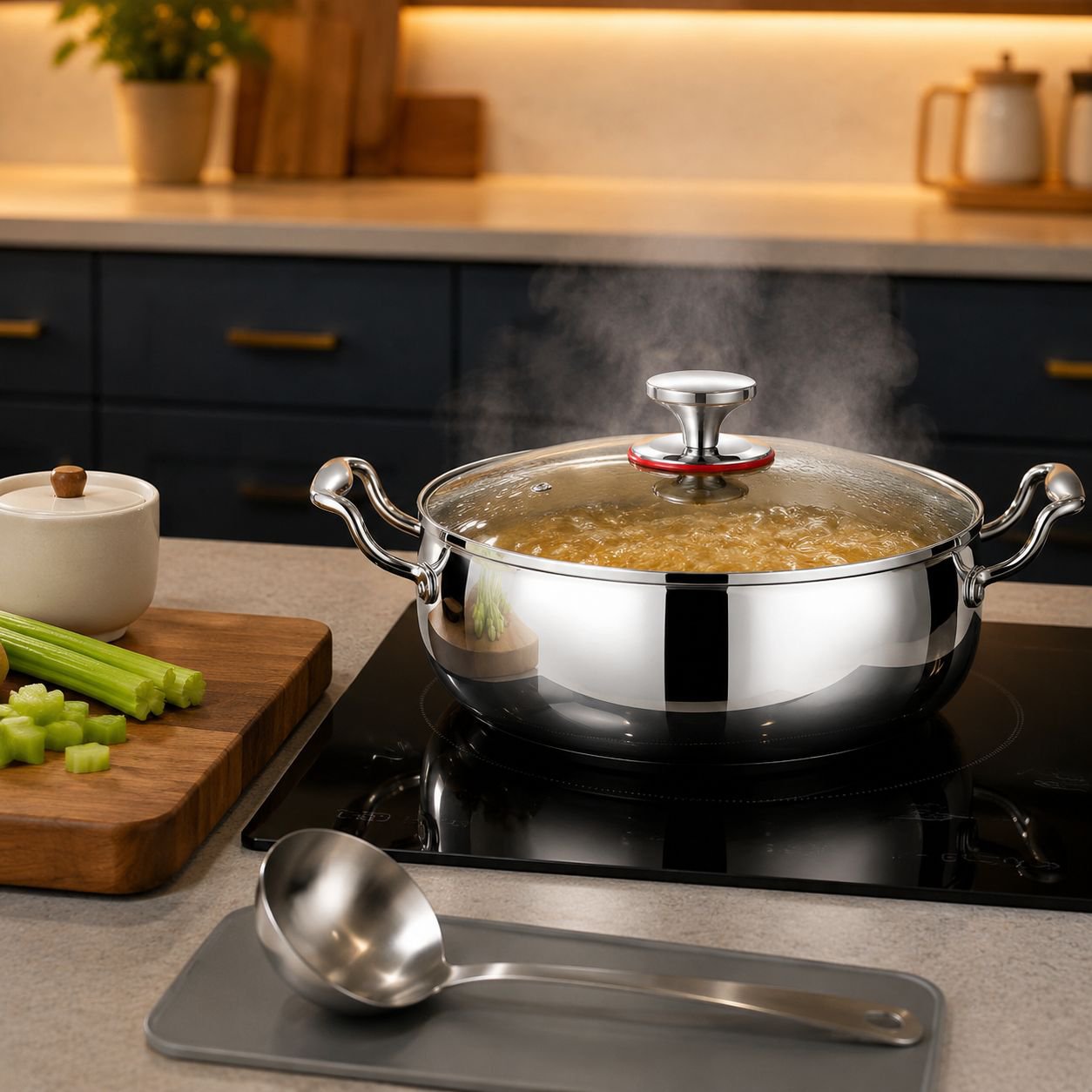 Double Handle Soup Pot for Household Induction Cooker