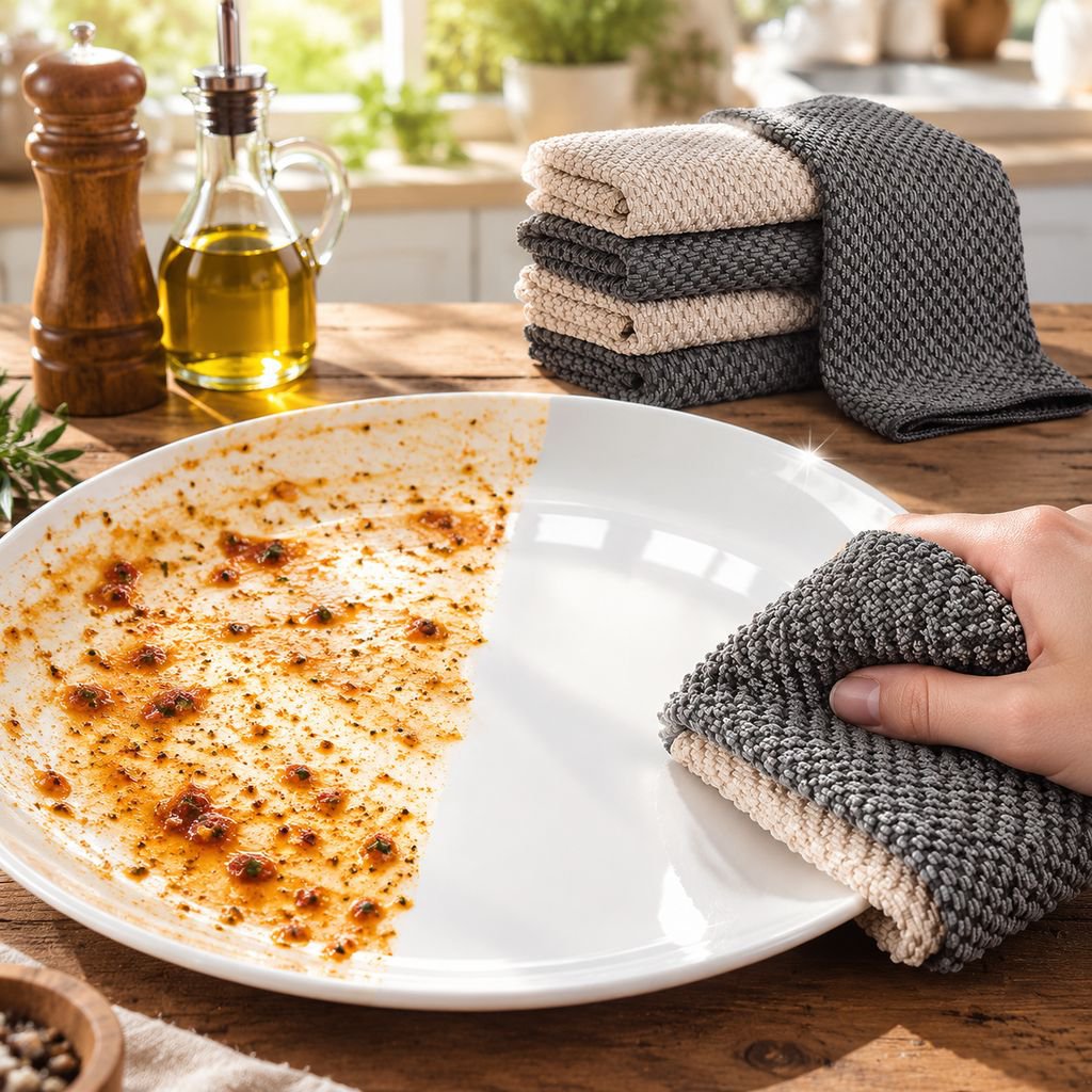 Serviette vaisselle durable, une seule passe pour une propreté éclatante