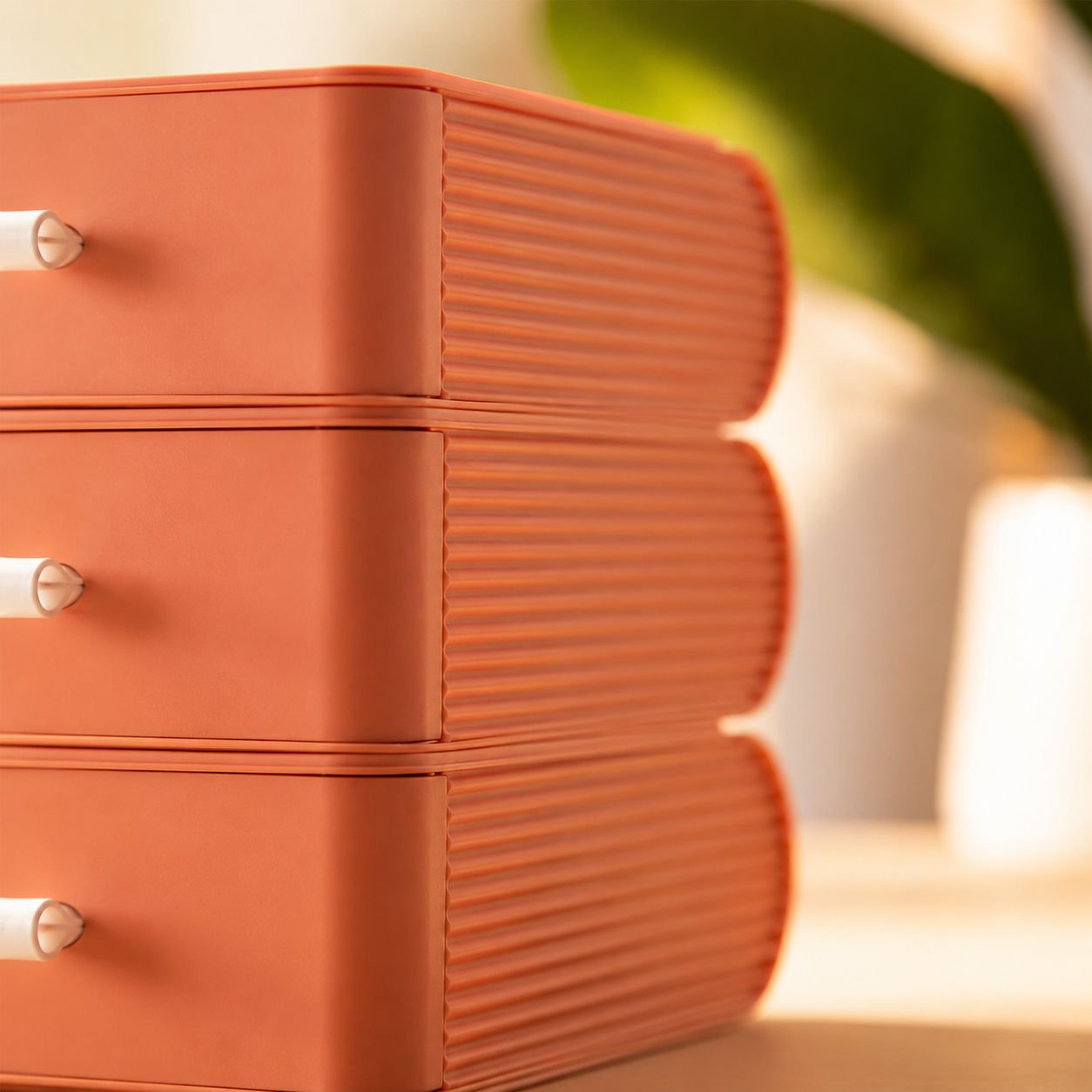 Durable household plastic drawer cabinet with multiple layers