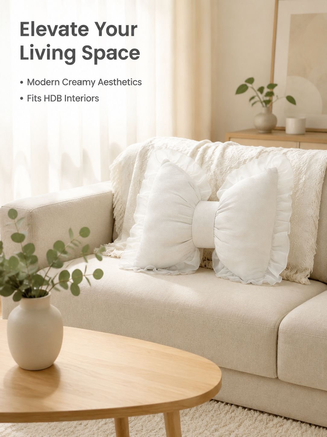 Bow-tie lace sofa cushion