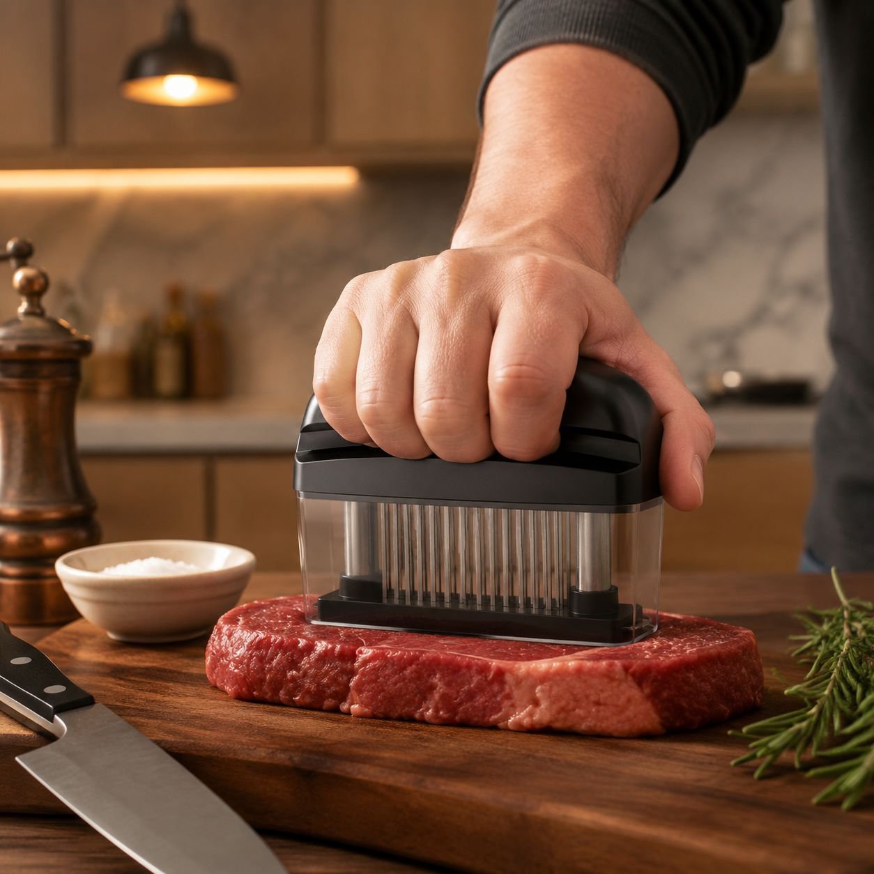 Aguja ablandadora de carne de 48 pines negra para cocina