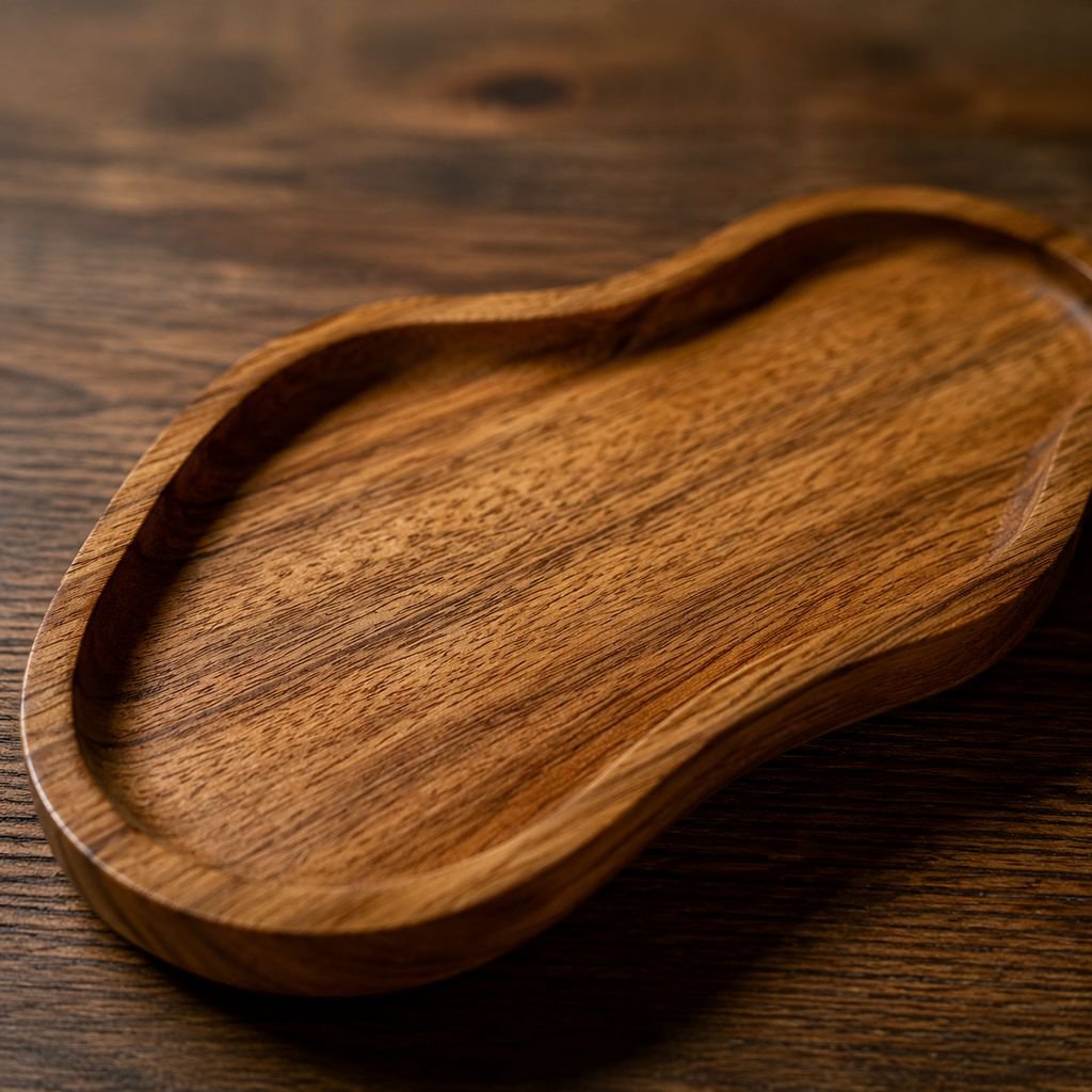 Solid Wood Peanut-shaped Snack Plate