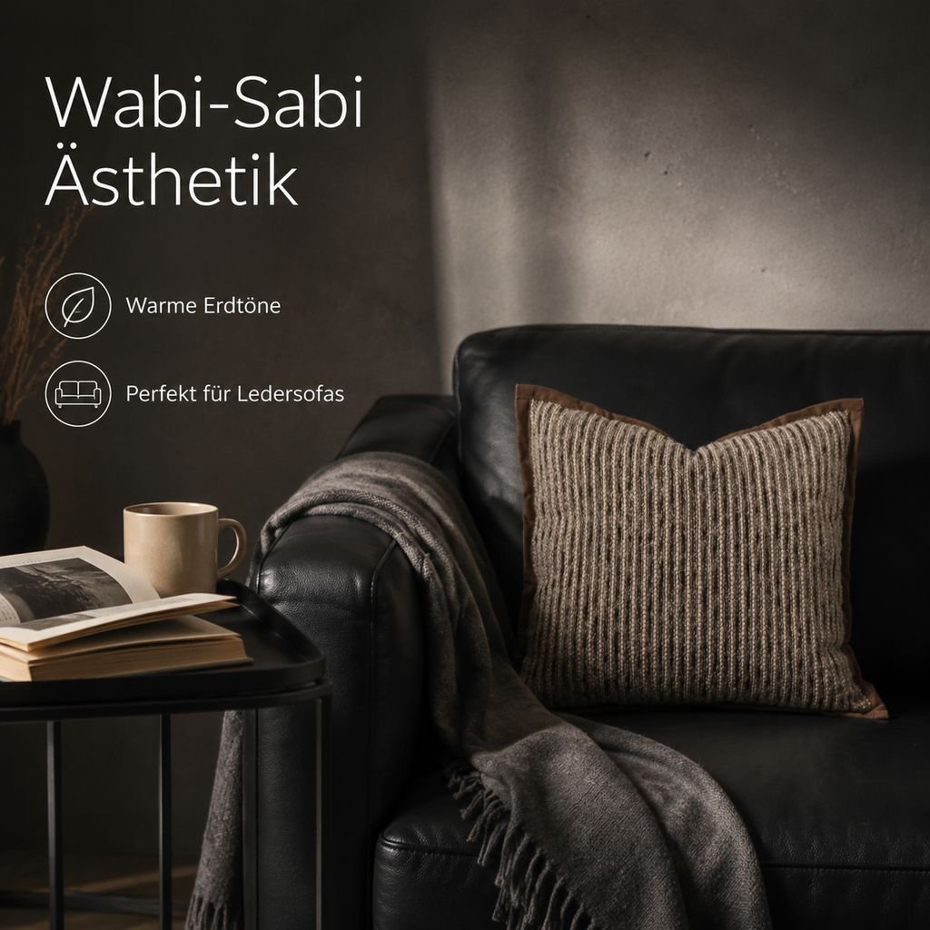Minimalistisches Kissen/Lendenkissen im Wabi-Sabi-Stil in Braun