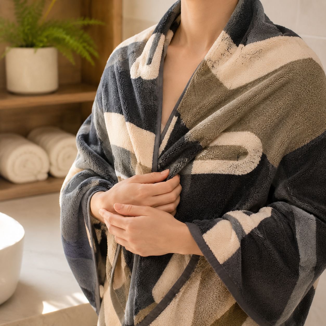 Household towel set for family use