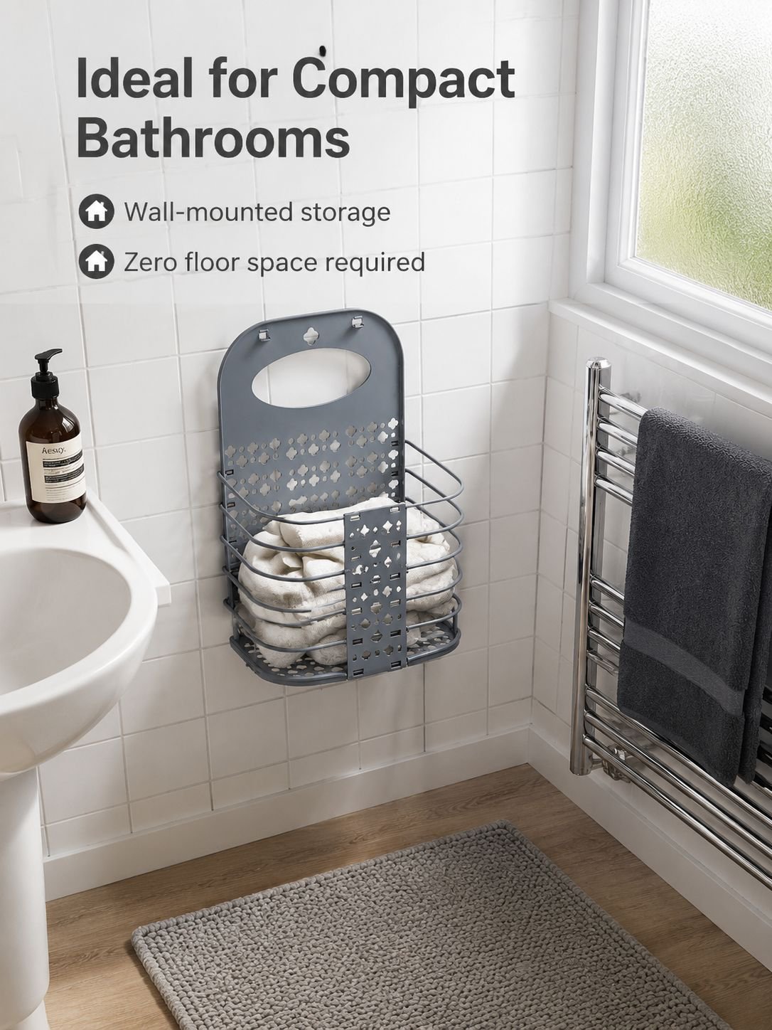 Wall-Mounted Foldable Laundry Basket