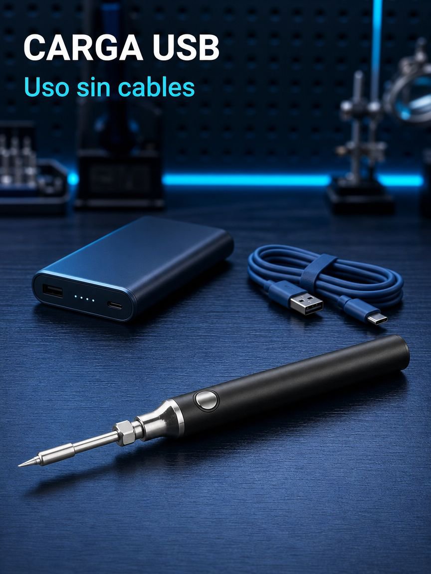Soldador portátil mini recargable por USB kit de lápiz de soldar para uso doméstico