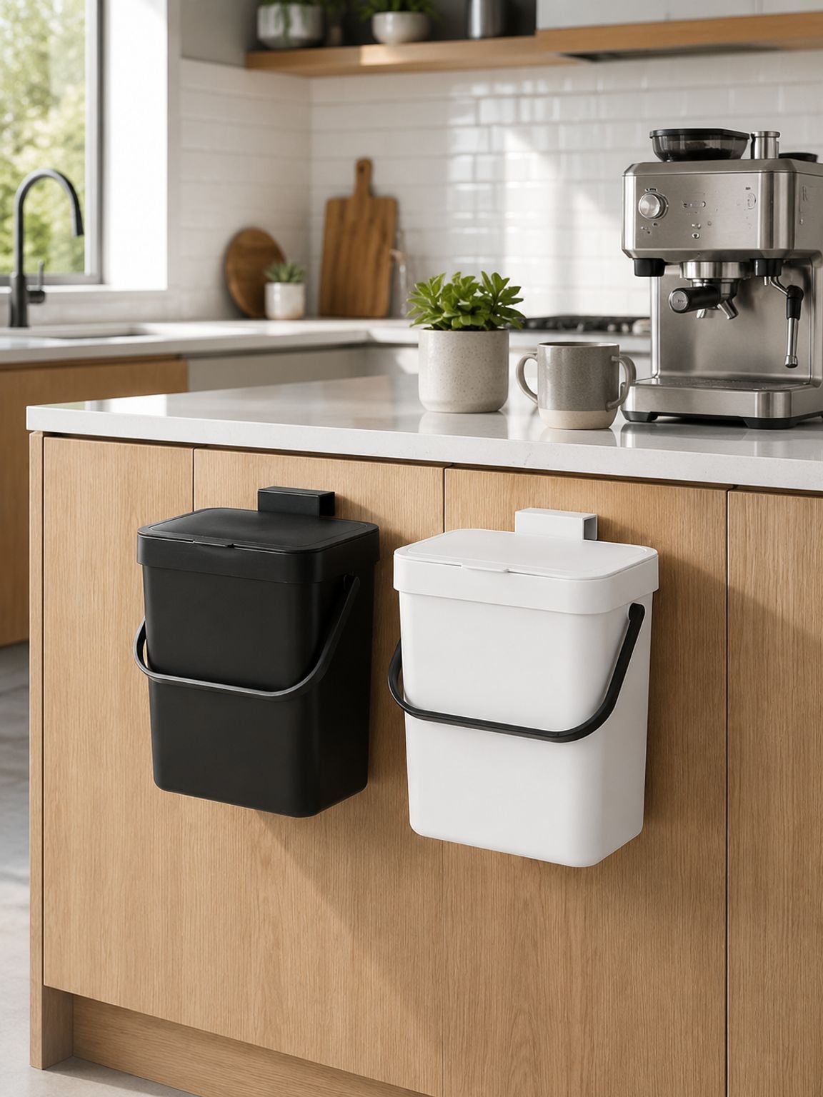 Cubo de basura de pared para baño