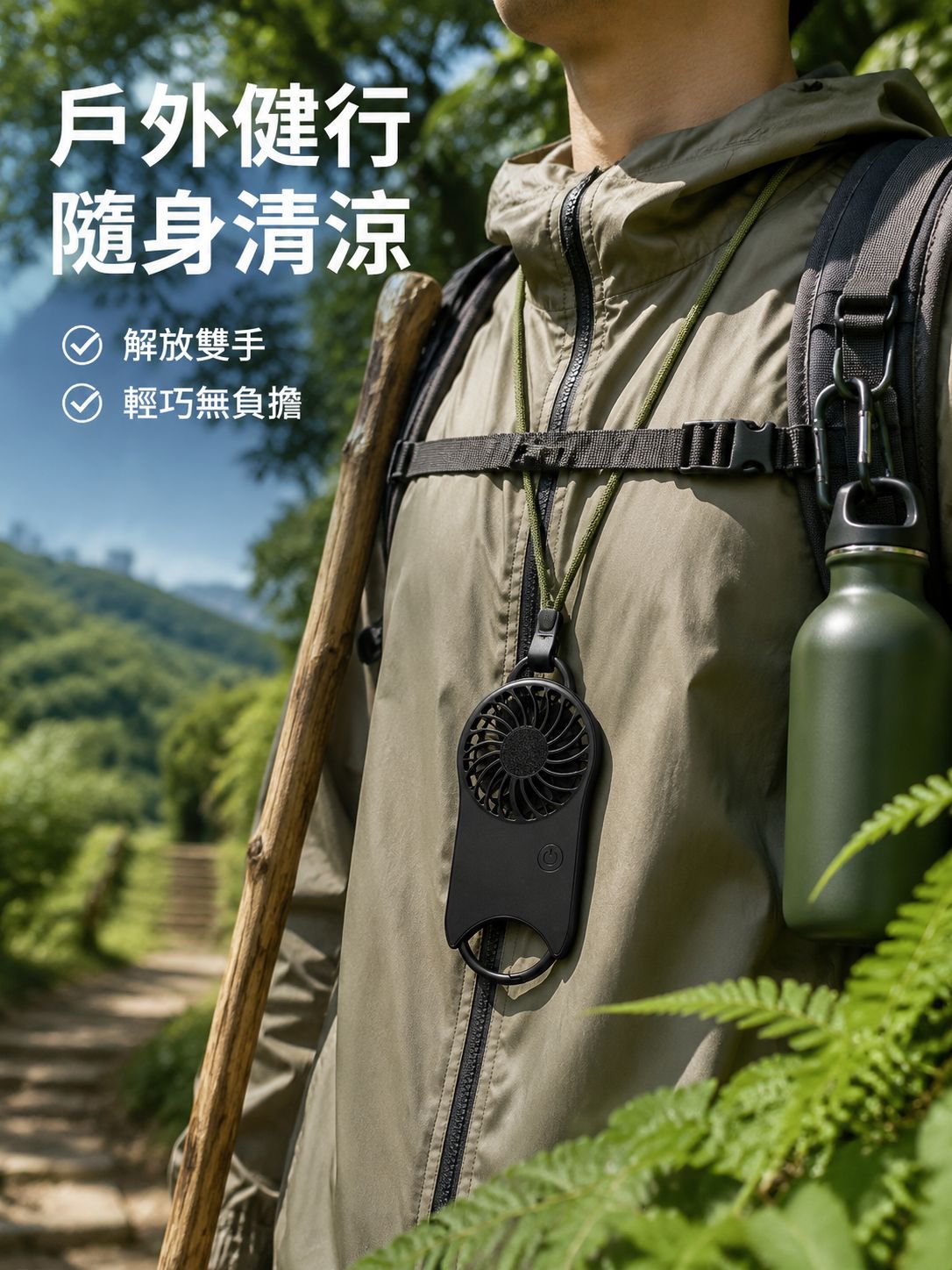 帶登山扣的便攜式風扇