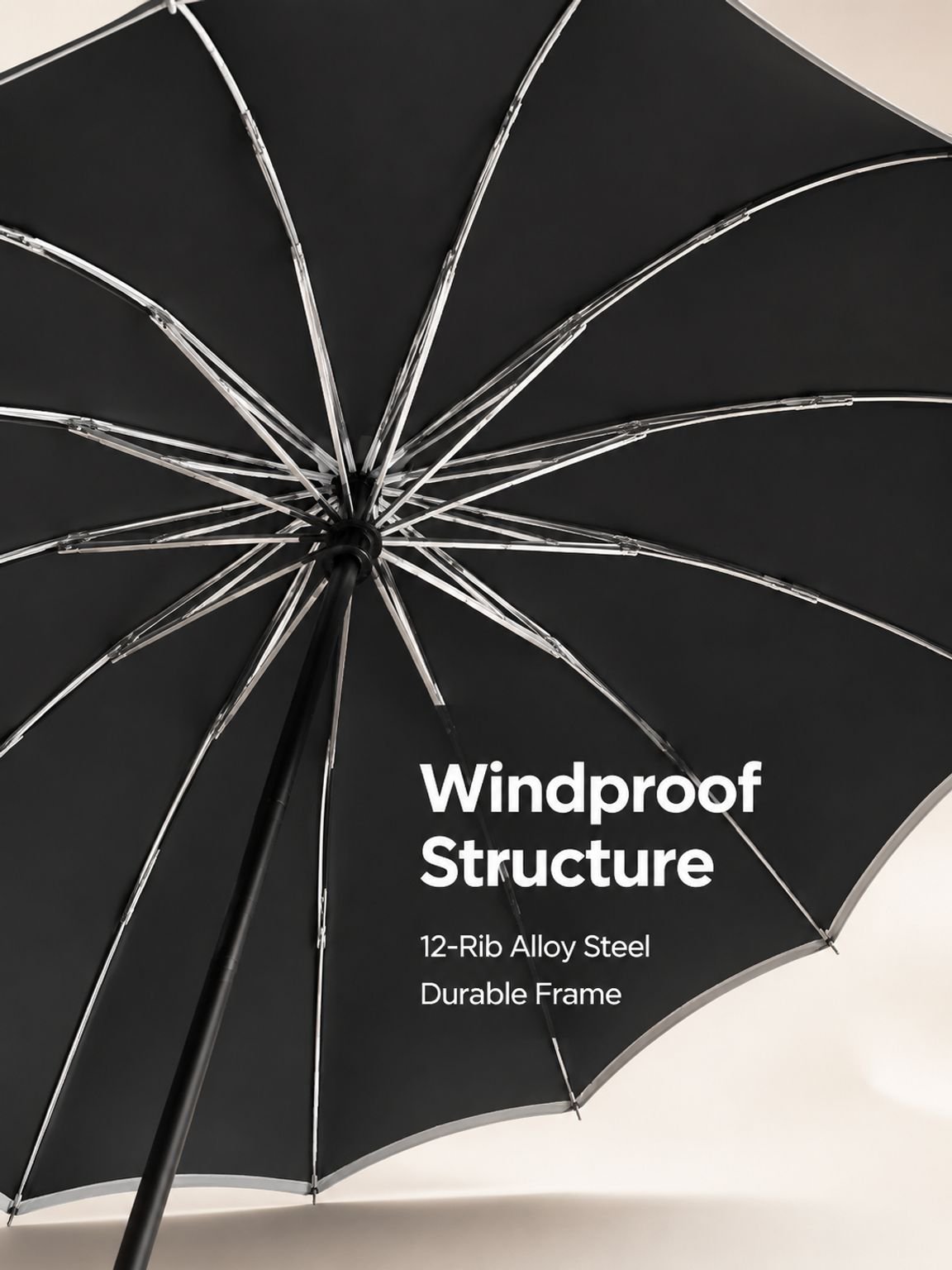 12 bone LED light umbrella black glue sun protection umbrella automatic umbrella reflective strip sa