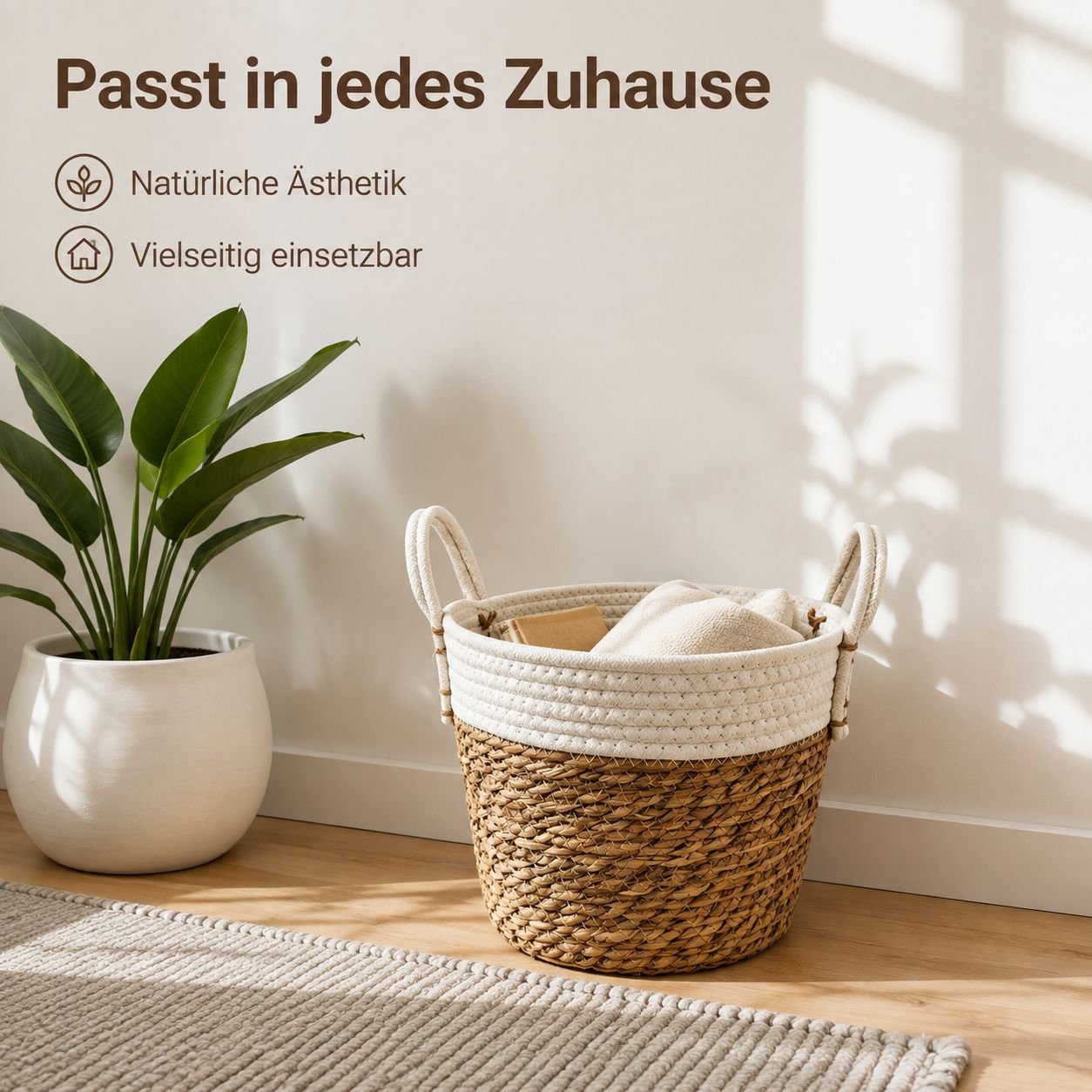 Handgeflochtener Aufbewahrungskorb