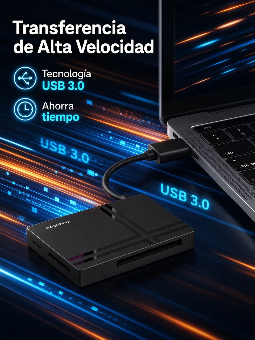Lector de tarjetas multifunción USB 3.0 Type-C para móvil y PC, CF/SD/TF/MS/M2