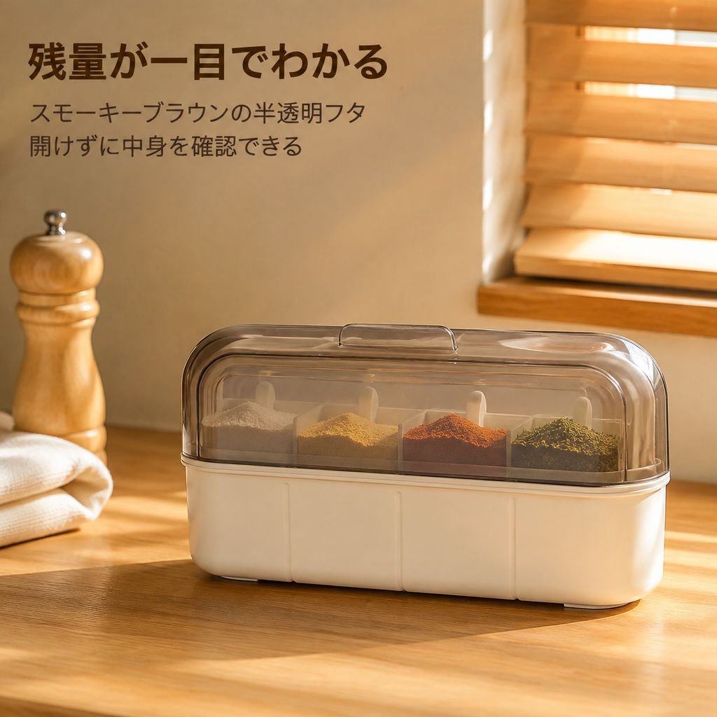 家庭用多仕切りスパイス収納ボックス