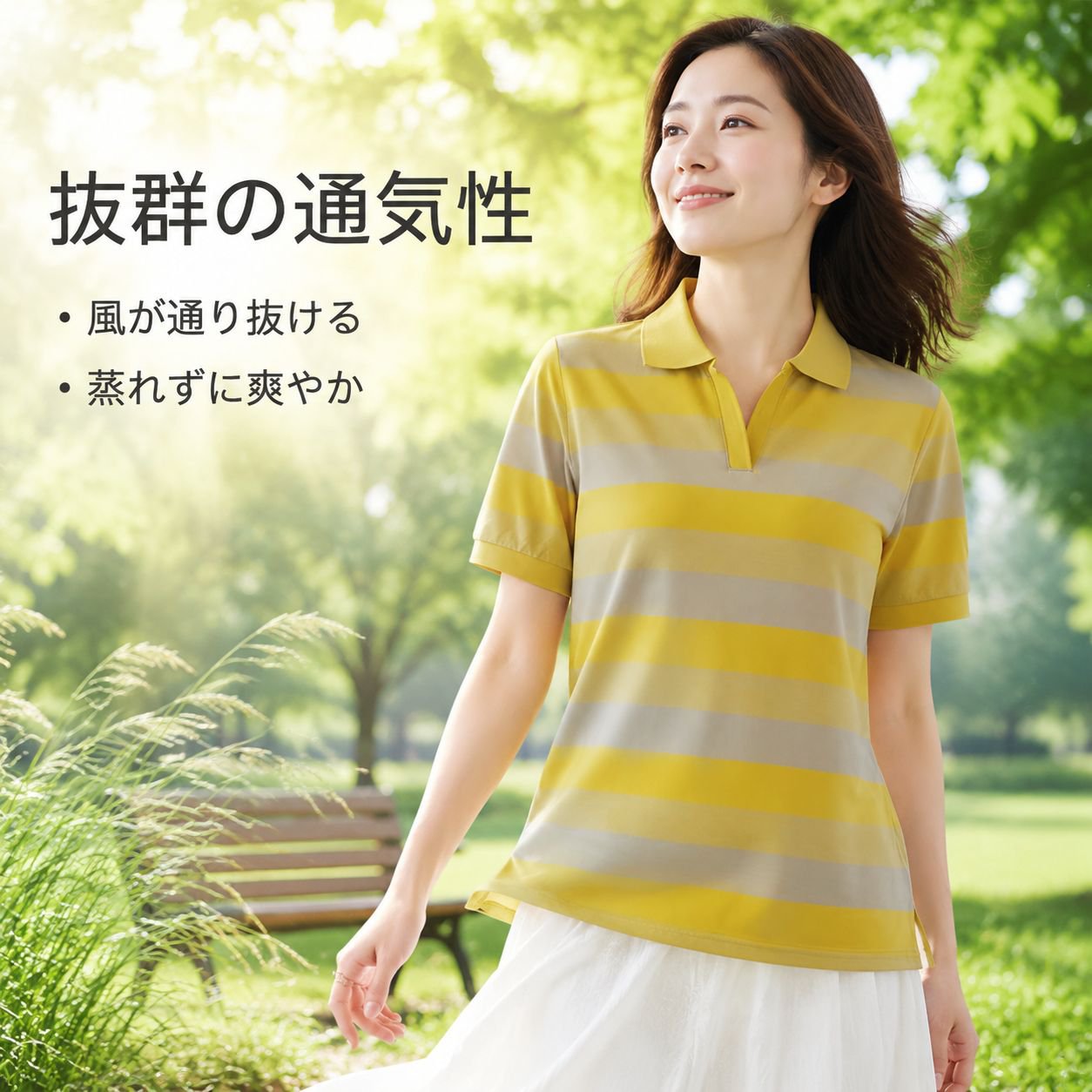 女性用夏アイスシルク通気半袖Tシャツ