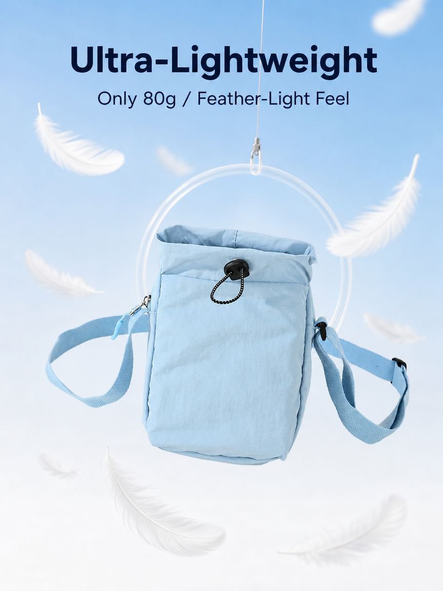 Portable Drawstring Phone Bag, Lightweight Leisure Crossbody Bag, Special for Hiking and Trekking