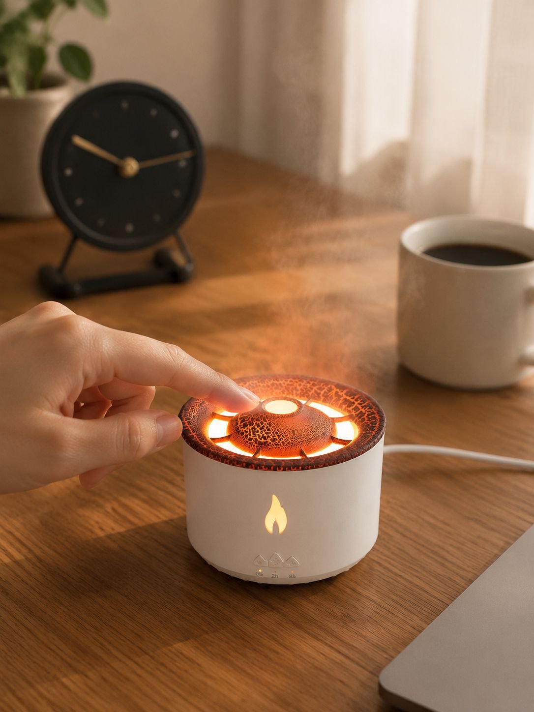 USB-powered small humidifier with colorful LED and aroma diffusion
