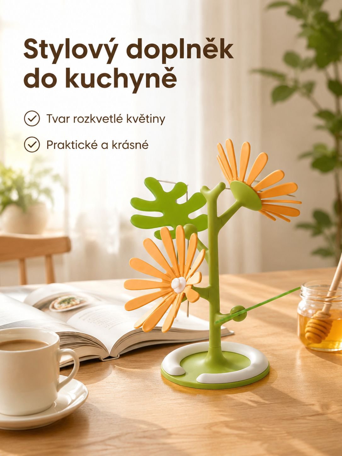 Odnímatelná podložka pod hrnec ve tvaru sedmikrásky