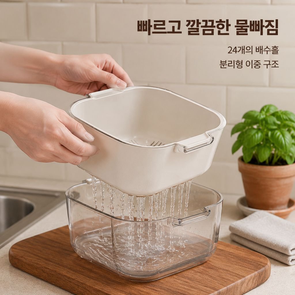 가정용 물빠짐 바구니 야채세척 바구니