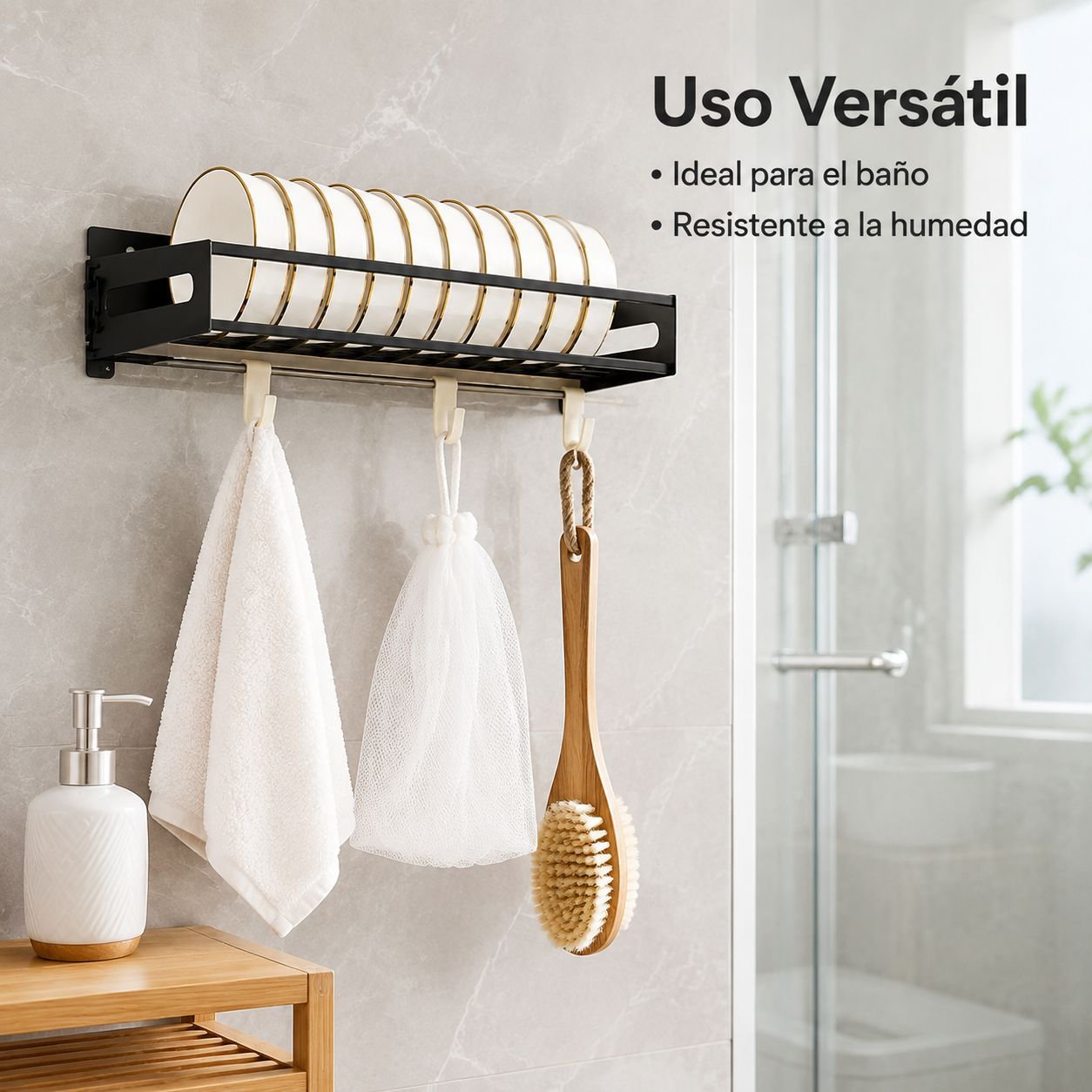 Organizador de pared para cocina con 6/7/8 ganchos