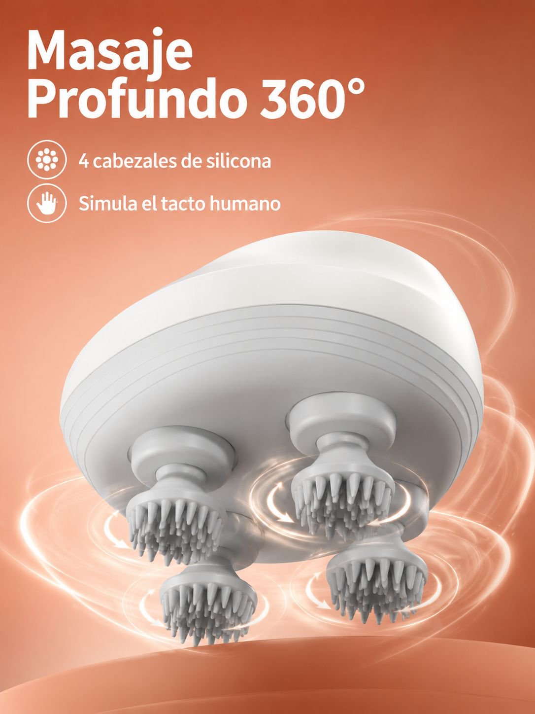 Mini masajeador de cabeza inteligente, masajeador eléctrico impermeable, fisioterapia, amasado, arte