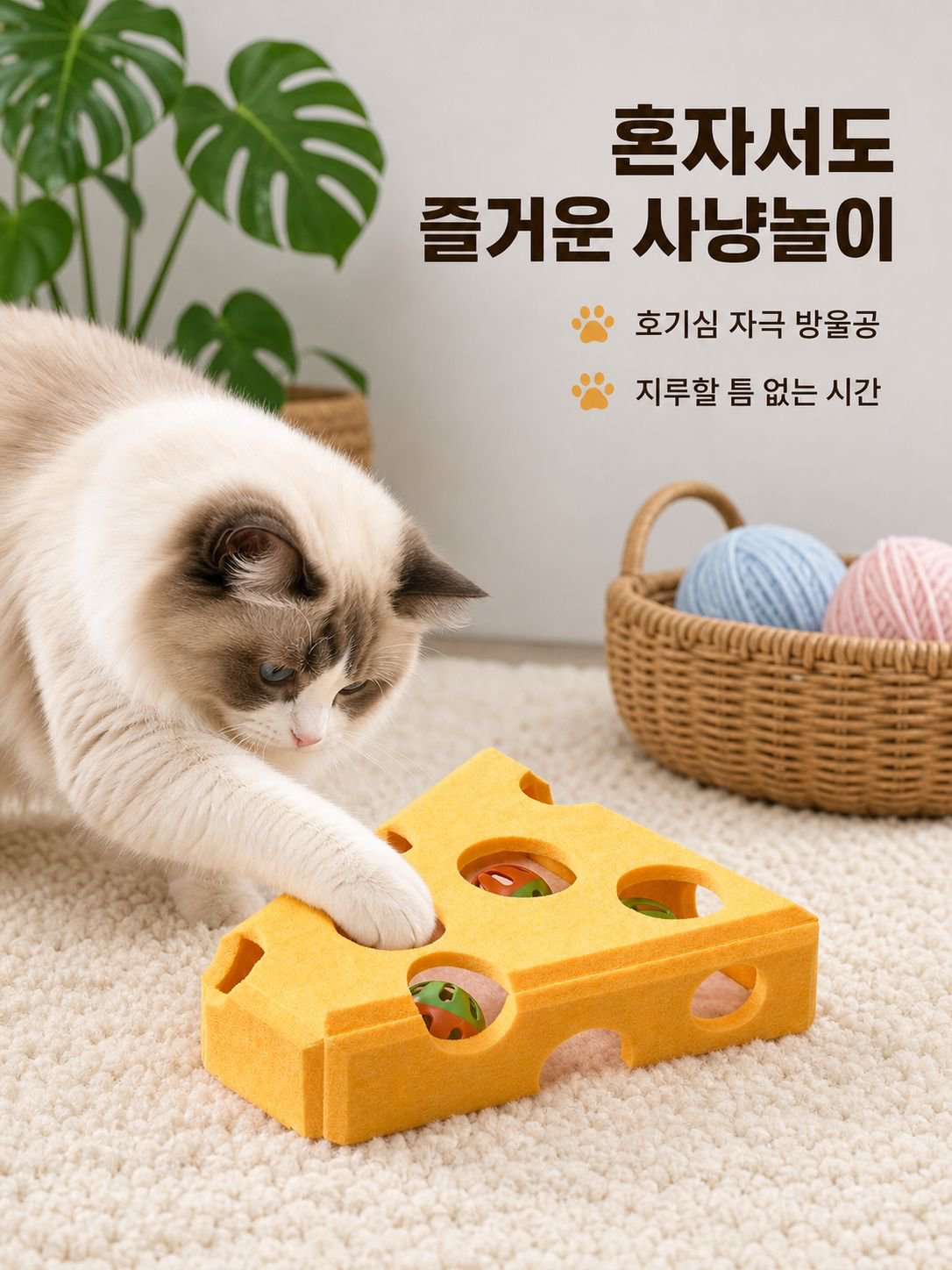 고양이 혼자 노는 뽑기 장난감