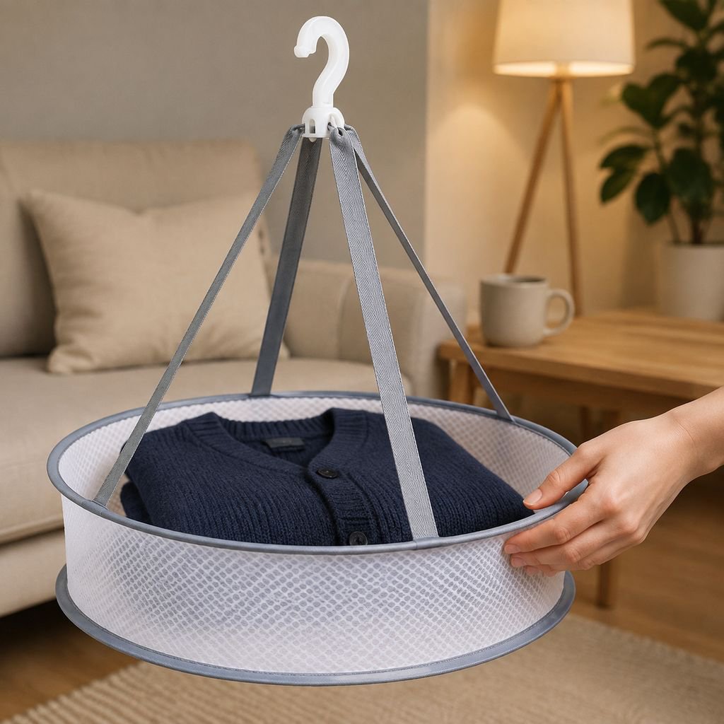 Space-saving foldable drying rack for laundry
