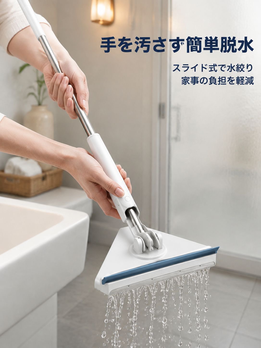 手洗い不要三角モップ