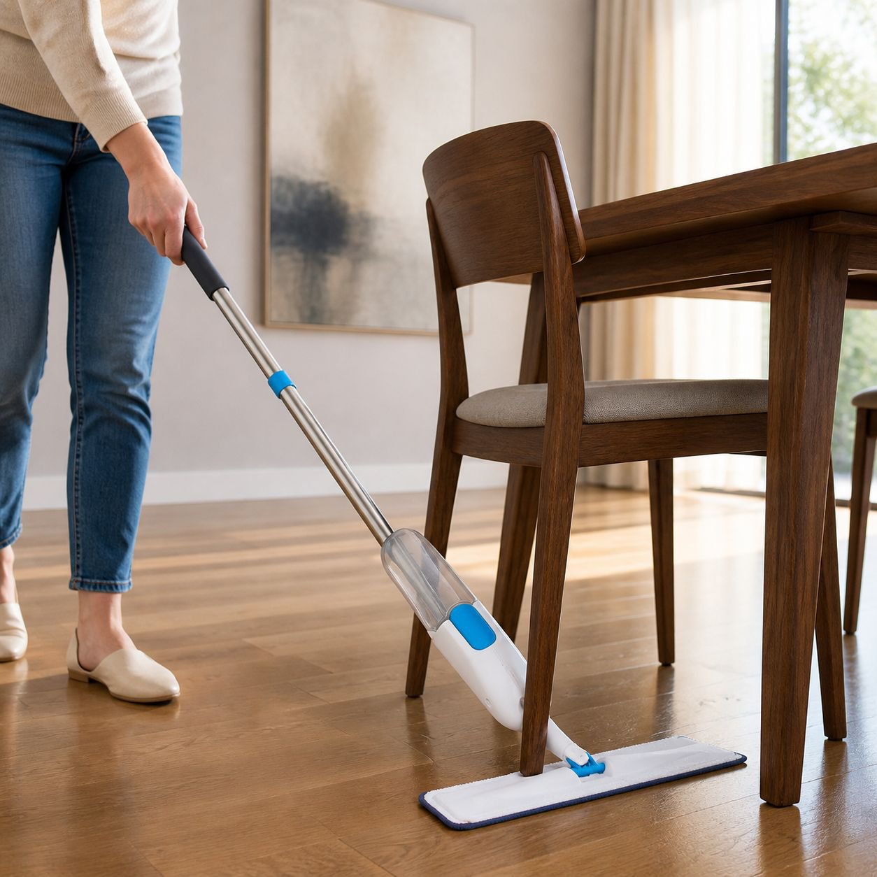 Versatile mop for wet and dry floor cleaning tasks