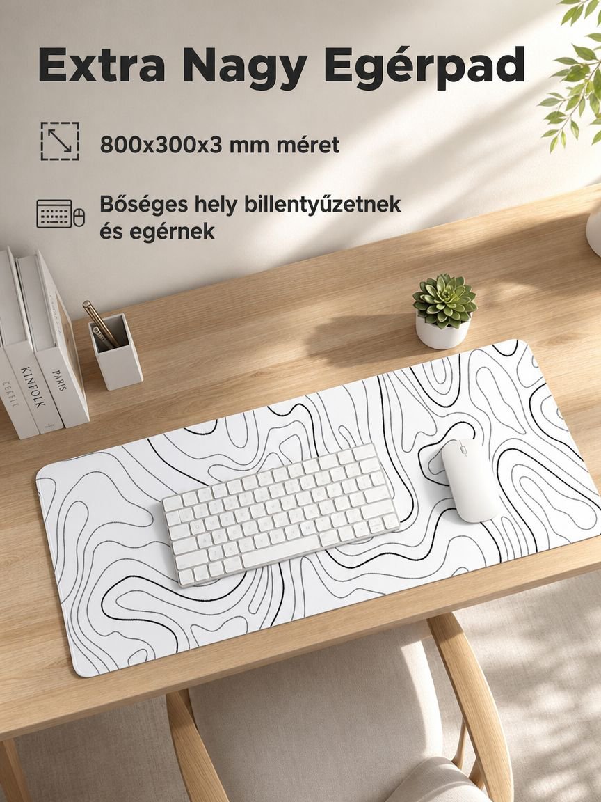 Extra nagy folyadékhullámos irodai egérpad
