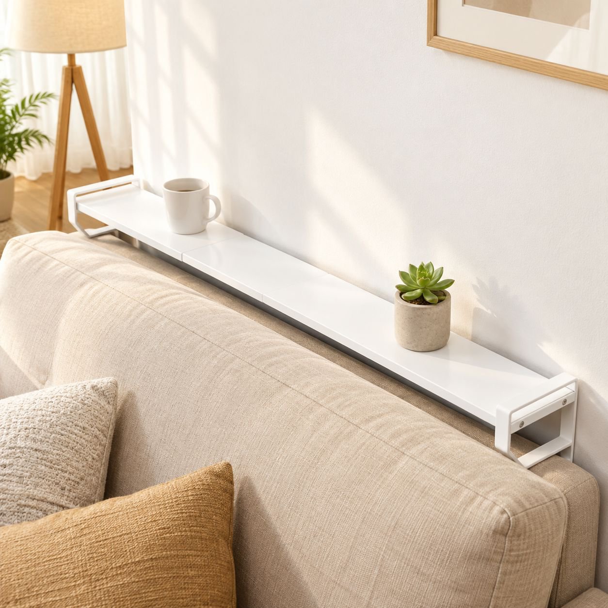Easy-to-assemble narrow bed gap shelf