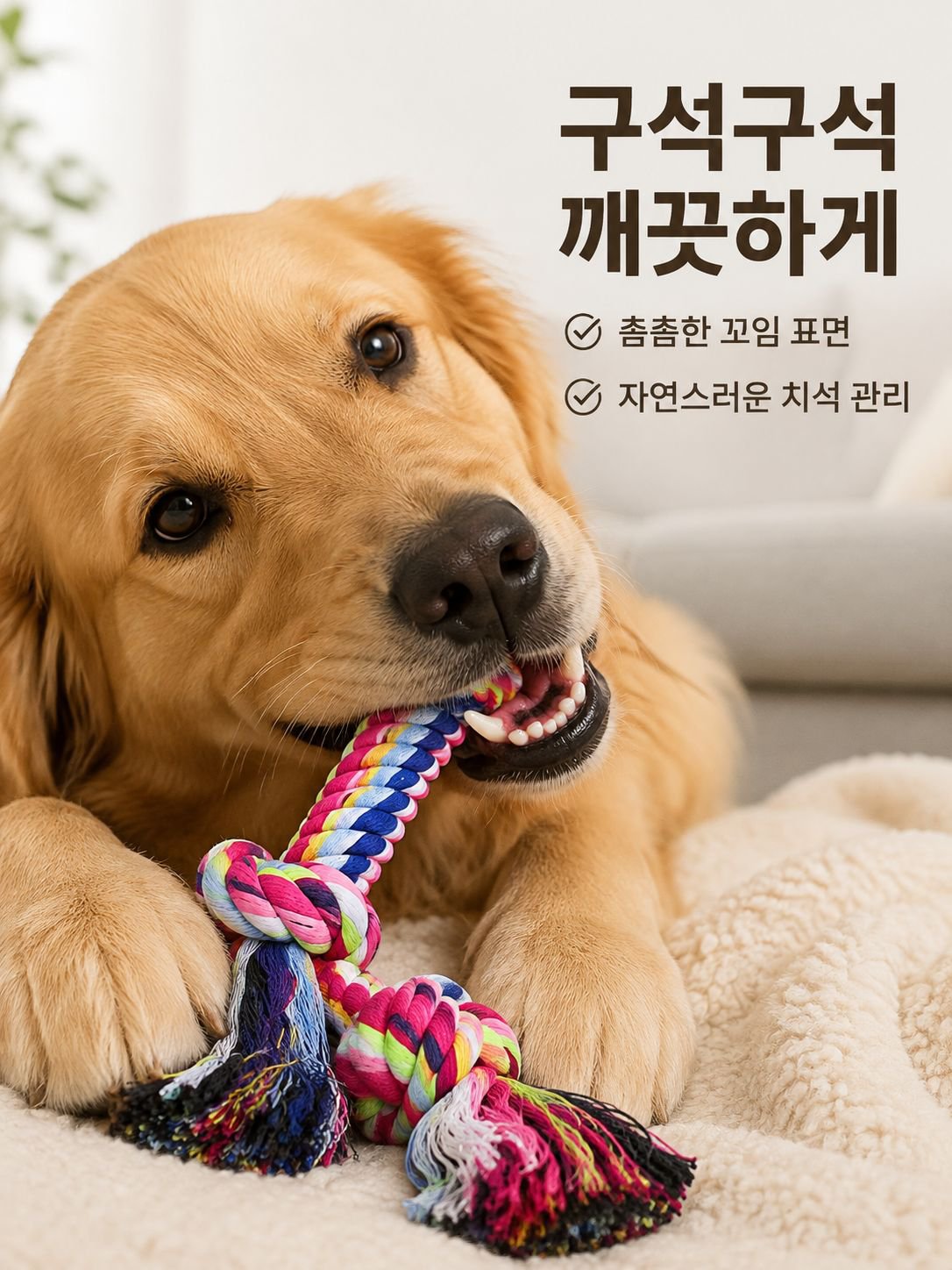 애완동물이 장난감을 씹다