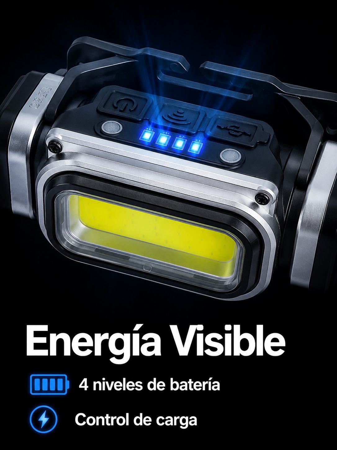 Lámpara frontal LED recargable para actividades al aire libre