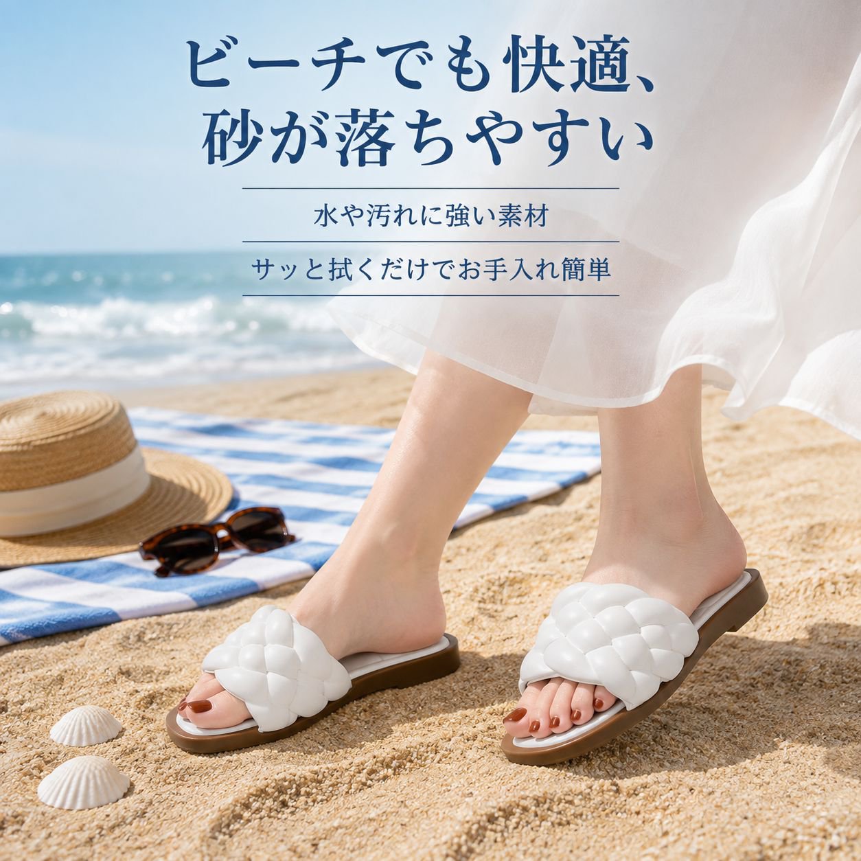アウトドアカジュアルレディーススリッパ 夏用ビーチサンダルおしゃれ