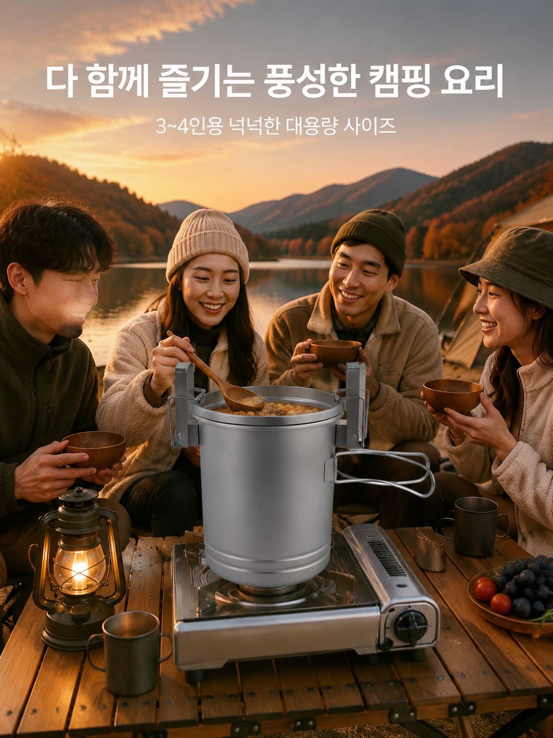 간편하게 이동 가능한 휴대용 캠핑 밥솥