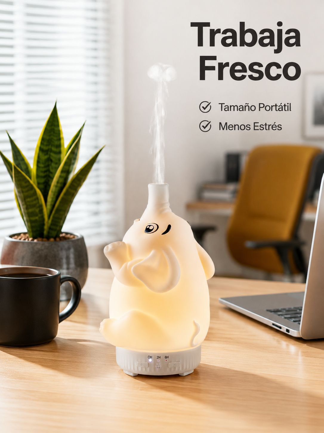 Humidificador Difusor de Aroma Mini Silencioso con Luces de Siete Colores