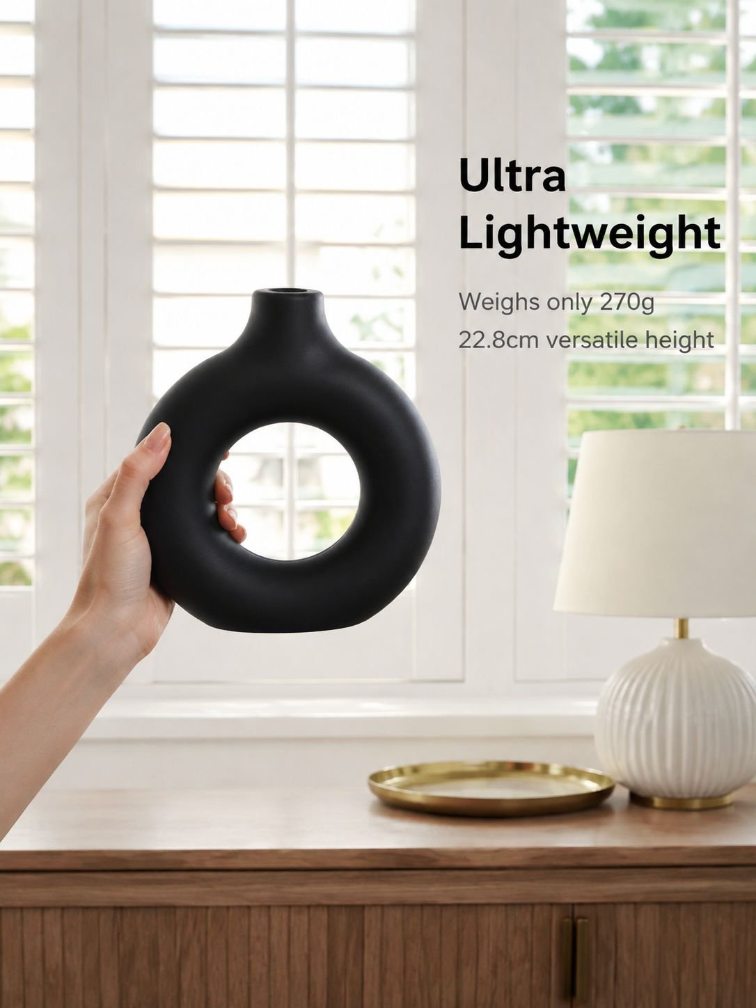Unique home decoration ceramic donut vase