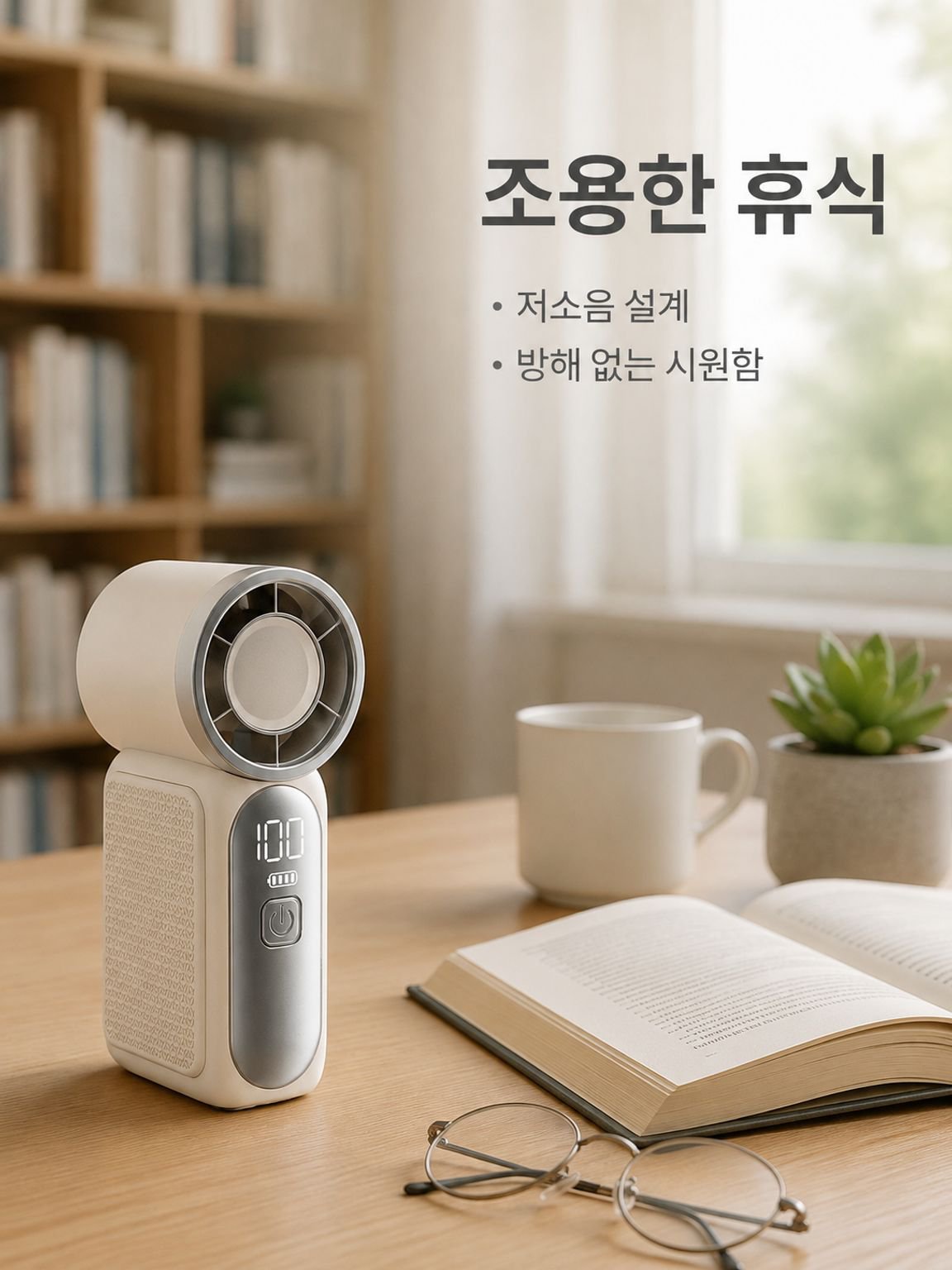 USB 충전 휴대용 선풍기, 강력 터보 바람, 오랜 배터리, 야외 휴대 가능