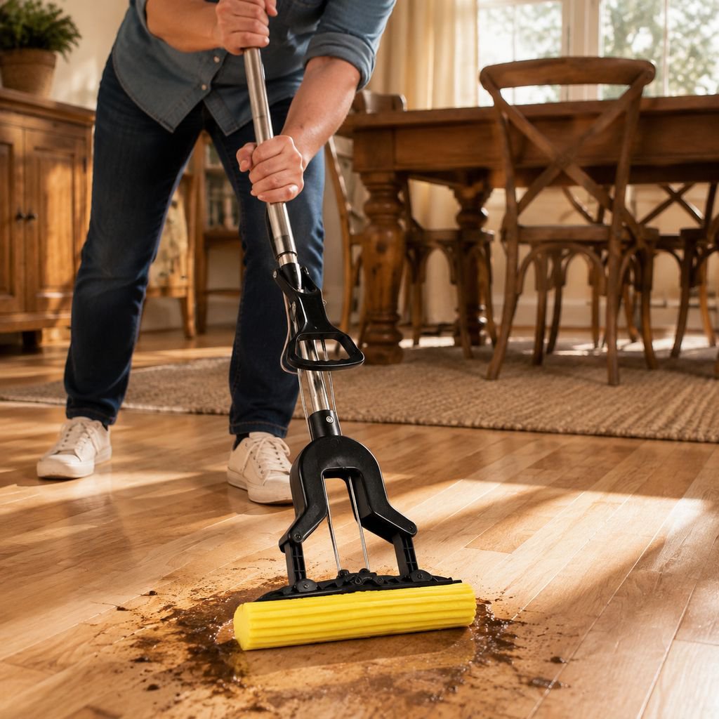 Collapsible Sponge Mop with Extendable Stainless Steel Handle