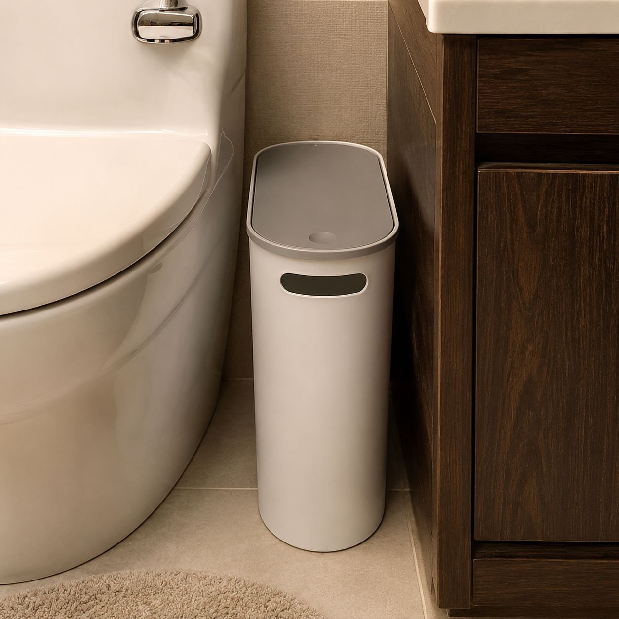 Push Lid Narrow Space Garbage Bin